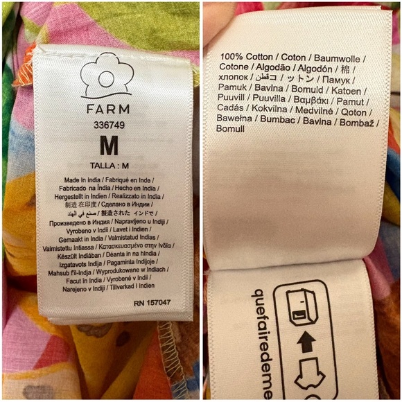 Farm Rio Summer Picnic Sleeveless V-Neck Midi Dress Size Medium NWT New - Picture 15 of 16